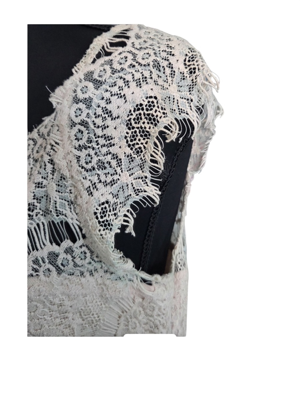 Free People Intimately Ivory Lace Sheath Midi Dress Cap Sleeve M - Picture 8 of 11